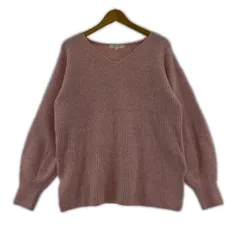 grove グローブ Vネック サイドスリットニット sizeL/ピンク