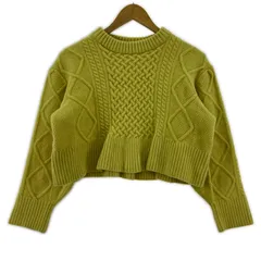 Mila Owen ミラオーウェン  ケーブル編み クロップドニット size0/イエロー