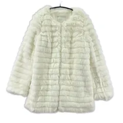 CECIL McBEE セシルマクビー フェイクファーコート sizeM/ホワイト