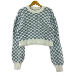 Cutie Blonde  キューティーブロンド クルーネックニット sizeF/ライトブルー×ホワイト