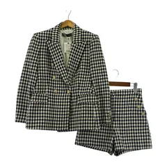 美品  ZARA ザラ  タグ付き 千鳥柄 肩パットイン ジャケット ショートパンツセットアップ size上EUR L 下EUR M/ブラック×ホワイト