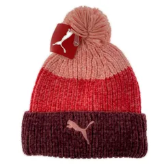 美品  PUMA プーマ タグ付き ポンポンニットキャップ sizeAD(57-60cm)/レッド系
