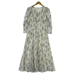 MISCH MASCH ミッシュマッシュ タグ付き 花柄 七分袖 フレアワンピース sizeM/オフホワイト系