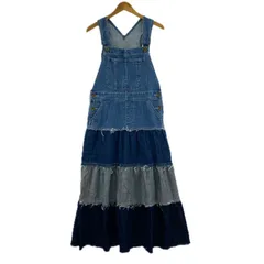 Rodeo Crowns ロデオクラウンズ ティアードデニム ジャンパースカートワンピース sizeS/ブルー