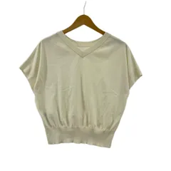 UNTITLED アンタイトル Vネック 半袖ニット size0/アイボリー