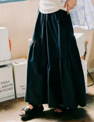 niko and ニコアンド MODE NORM CORE ランダムギャザーシャカスカート ロングスカート フレア ギャザー シャカ素材 華やかなボリューム しなやかで軽量 イージーケア ティアードスカート 体型カバー 管理番号：624-1980