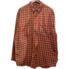 06s patagonia  Steersman Shirt オレンジ白 L パタゴニア シャドーチェック オンブレ ステアーズマンシャツ