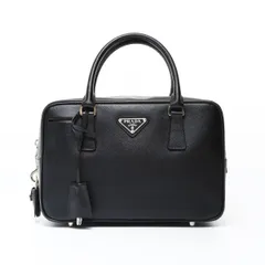 PRADA プラダ ハンドバッグ サフィアーノ ハンドバッグ トライアングルロゴ 金具シルバー【中古】