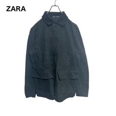 【人気】ZARA ザラ カバーオール コーデュロイ ジャケット 黒 L相当