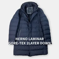 美品 HERNO LAMINAR 24AW ヘルノ ラミナー GORE-TEX 2レイヤー ナイロン ダウンコート PI141UL ネイビー 紺 52 / J&NREUSE メンズ アウター