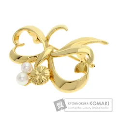 MIKIMOTO ミキモト パール 真珠 リボンモチーフ ブローチ K18YG レディース [中古]
