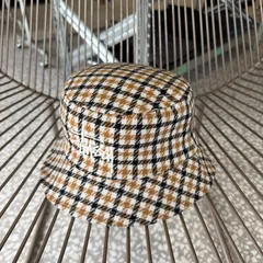 STUSSY / check bucket hat size S-M　ステューシー　チェック柄　バケットハット　ユニセックス　刺繍ロゴ　帽子　ストリート B系 ヒップホップ