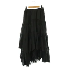 カーサフライン CASA FLINE コットンティアードスカート ロング フレア F チャコールグレー /NR ■OS