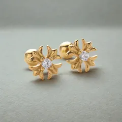 ピアス メンズ レディース つけっぱなし ゴールド ペア クロス ジルコニア