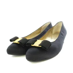 サルヴァトーレフェラガモ Salvatore Ferragamo パンプス ヴァラ リボン 23.5cm 黒 ブラック /TK