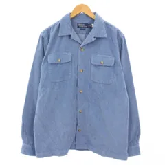 ポロ バイ ラルフローレン Polo by Ralph Lauren Classic Fit コーデュロイシャツ 長袖 オープンカラー L 青 /KH