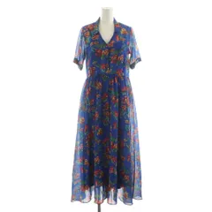 ジュエティ jouetie シャツワンピース ロング M 青 ブルー 赤 レッド 花柄 インナー付き /RR