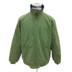 エルエルビーン L.L.BEAN ブルゾンジャケット ナイロン M カーキ スタンドカラー ジップアップ 裏起毛 ミドル丈 /YS33 ■GY61