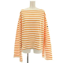 ルミノア Leminor ボーダー カットソー 24-070-410-0007 長袖 ボートネック バスクシャツ F オレンジ 白 /☆G