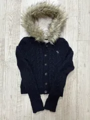 アバクロンビー タイトフィット ニット フードジップアップ XS