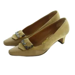 サルヴァトーレフェラガモ Salvatore Ferragamo パンプス スクエアトゥ スエード切替 5 22.5cm ベージュ /MI ■OS