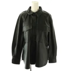 ザラ ZARA フェイクレザー シャツジャケット S ブラック /HK ■OS