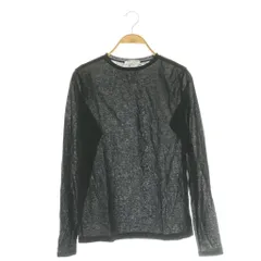 ユナイテッドアローズ UNITED ARROWS コットンナイロン天竺 シアー クルーネック Tシャツ カットソー ブラック /DF ■OS