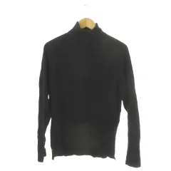 ユニクロ UNIQLO +J ニット セーター ウール L 黒 ブラック タートルネック 長袖 無地 /MN19 ■GY99