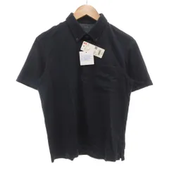 ユニクロ UNIQLO タグ付き エアリズム カノコ ポロシャツ ボタンダウン 半袖 S 紺 ネイビー 341-466828 /GV