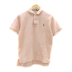 ポロ バイ ラルフローレン Polo by Ralph Lauren ポロシャツ ポロカラー 半袖 ロゴ刺繍 M ピンク 紺 ネイビー /HO23 ■GY53