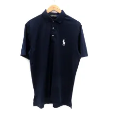 ポロゴルフ ラルフローレン POLO GOLF RALPH LAUREN ポロシャツ ポロカラー 半袖 ロゴ刺繍 M 紺 ネイビー オフホワイト /HO35 ■GY53