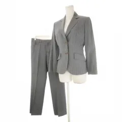 ポールスチュアート PAUL STUART スーツ 4 グレー ストライプ柄 テーラードカラー スラックス ワイド JC153-030-07 /CK1 ■GY58