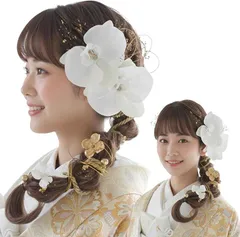 LALALA beauty flowers 成人式・卒業式に映える 華やか髪飾り 胡蝶蘭シリーズ 振袖 七五三 花火大会 二十歳の集い ハンドメイド (ベルベット(大)［3100］)