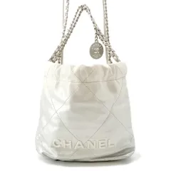 シャネル ハンドバッグ CHANEL 22 ミニ ココマーク シャイニーカーフレザー AS3980 CHANEL 2way 白