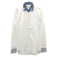 ETRO エトロ 16SS コットンペイズリーシャツ 161-12911-6227 ホワイト ブルー 38