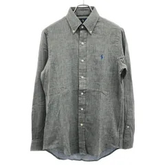 RALPH LAUREN ラルフローレン コットンヘリンボーンボタンダウンシャツ  グレー XS