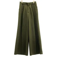 HYKE ハイク 16AW ポリエステルウールワイドスラックスパンツ 162-13074 オリーブ 1