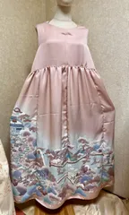 【No.149】シンプル　ノースリーブ　ワンピース　後ろスリット　ゆったり　淡いピンク　上品