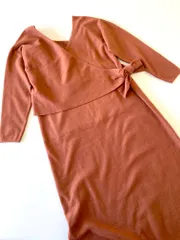 美品 nano universe ナノユニバース 定価16500円 デザインスリーピースニット ワンピース size38/茶  ◇■ レディース