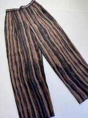 BEAUTY&YOUTH 1614-199-5945 定価15400円 マットサテン ハンドストライプ バックゴム パンツ sizeM/茶  ◇■レディース