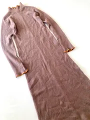 美品 URBAN RESEARCH ITEMS アーバンリサーチ 定価6400円 もちもちタートルニット リブ ワンピース sizeF/モカ ◇■レディース