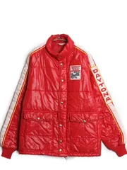 【お得なクーポン配布中!】 70s USA製 ナスカー レーシング ジャケット メンズ M 程 ヴィンテージ フルジップ 中綿 キルティング ナイロン モーター スポーツ 企業 赤