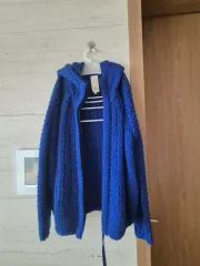 O'2nd 青 カラー ニット フード カーディガン ZARA ニット