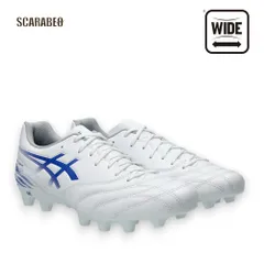 アシックス asics DS LIGHT CLUB ワイド サッカースパイク メンズ ホワイト アシックスブルー  ディーエスライト クラブ1103a128-100 26.0