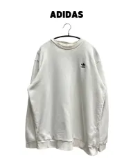 (4XL) アディダス スモール 刺繍 ロゴ スウェット 白