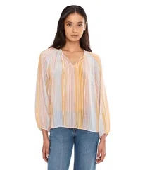 ヴィンスカムート レディース トップス シャツ Vince Camuto Tie Neck Shirring Long Sleeve New Ivory 1 アイボリー