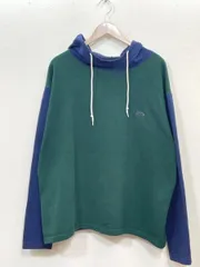 Gatcha ガッチャ 90’s USA製 フーディー プルオーバー スウェット パーカー sizeM/グリーン×ネイビー  ■■◎メンズ