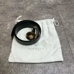 VERSACE Black Leather Belt With Gold Medusa Biggie メデューサ・ビッグ・バックル レザーベルト ヴェルサーチ 1003873.1A04846 ブラック 90/36 （8776M）のサムネイル