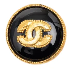 シャネル ヴィンテージ ココマーク ゴールド ブラック メッキ レディース CHANEL【1-0253073】