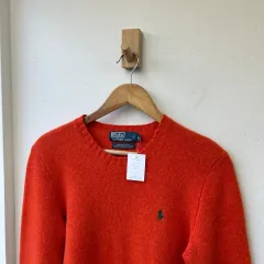 16090 - ポロ ラルフローレン オレンジ ウールニット (メリノウール 90%)